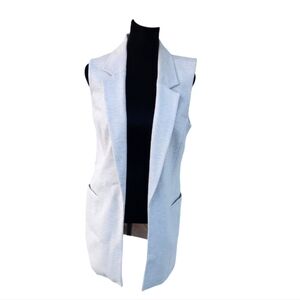 Leith Gray Sleeveless Longline Blazer Vest Size S